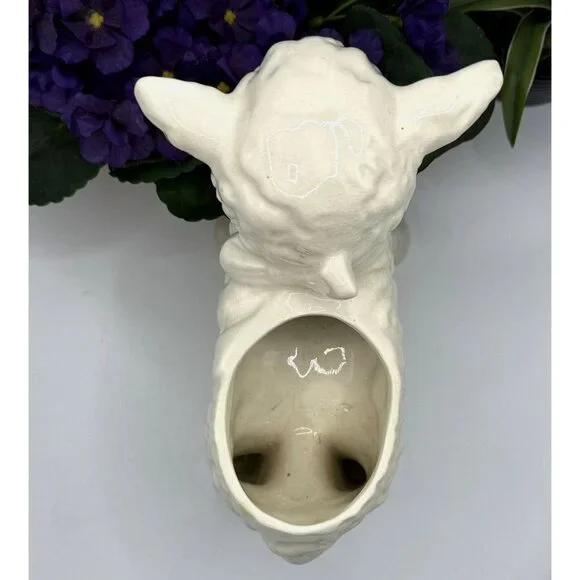Vintage MCM Ceramic Baby Lamb Planter - Picture 7 of 8